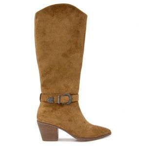 Women's chestnut Faux Suede. Zip up. NEW in box. Size 7 M.